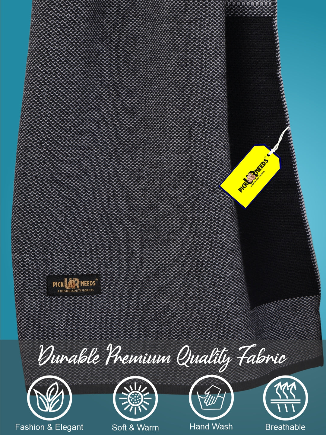 Pick Ur Needs Men’s Premium Winter Wool Muffler – Soft & Warm Knitted Scarf for Casual, Office & Travel Stylish Stripe Design