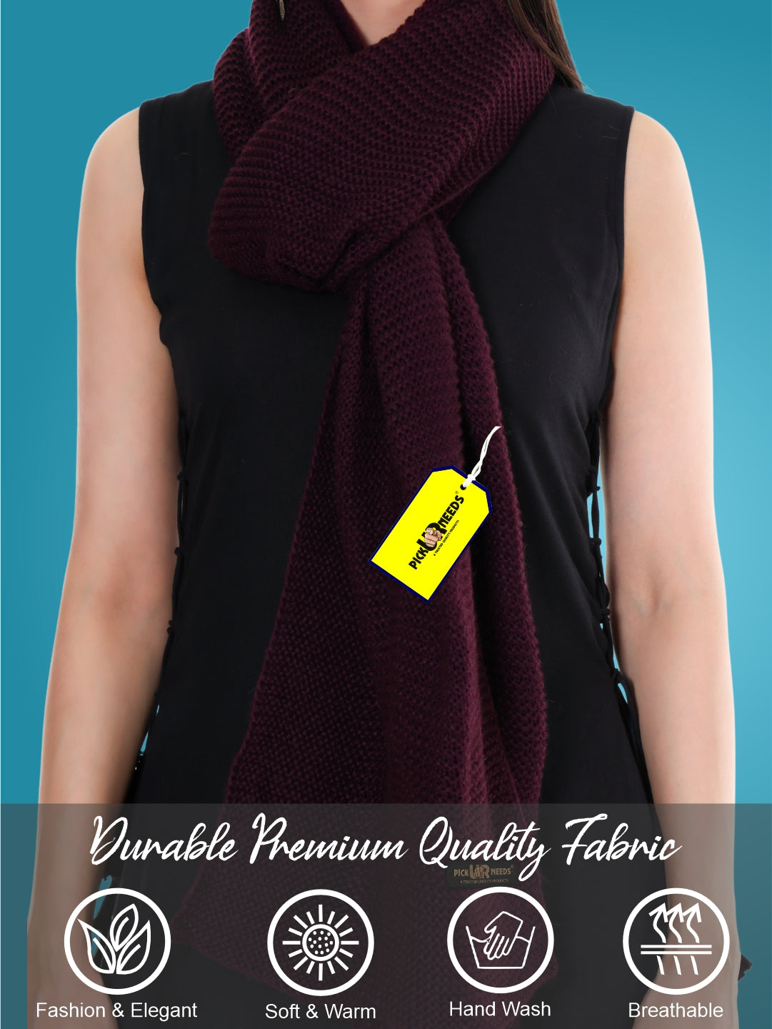 Pick Ur Needs Soft & Elegant Women’s Winter Scarf Wool Blend Knitted Muffler For Cold Weather Wrap