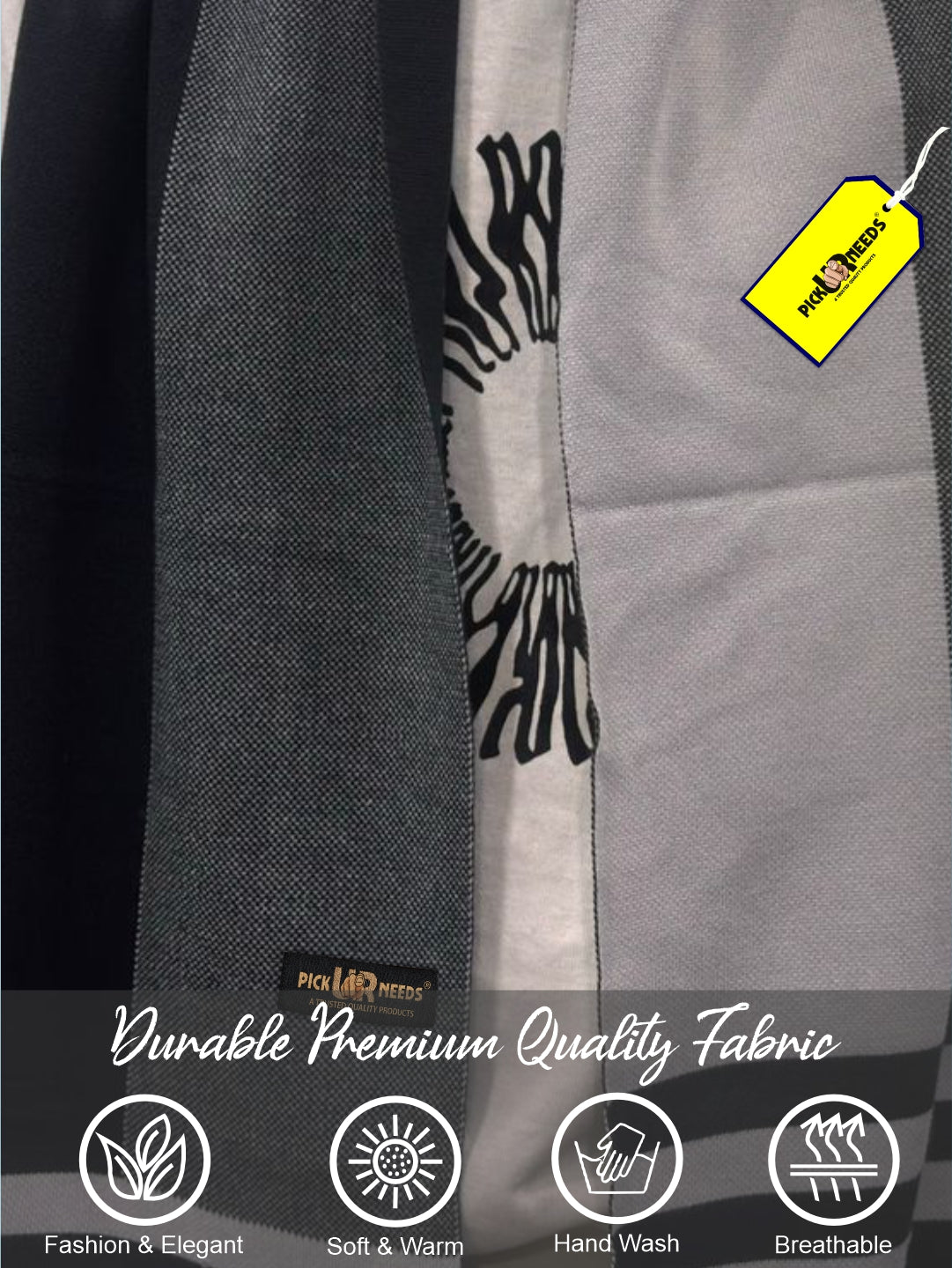 Pick Ur Needs Men’s Premium Winter Wool Muffler – Soft & Warm Knitted Scarf for Casual, Office & Travel Stylish Stripe Design