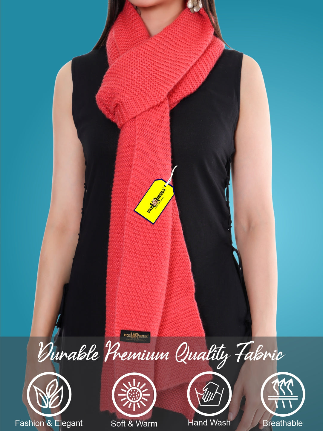 Pick Ur Needs Soft & Elegant Women’s Winter Scarf Wool Blend Knitted Muffler For Cold Weather Wrap