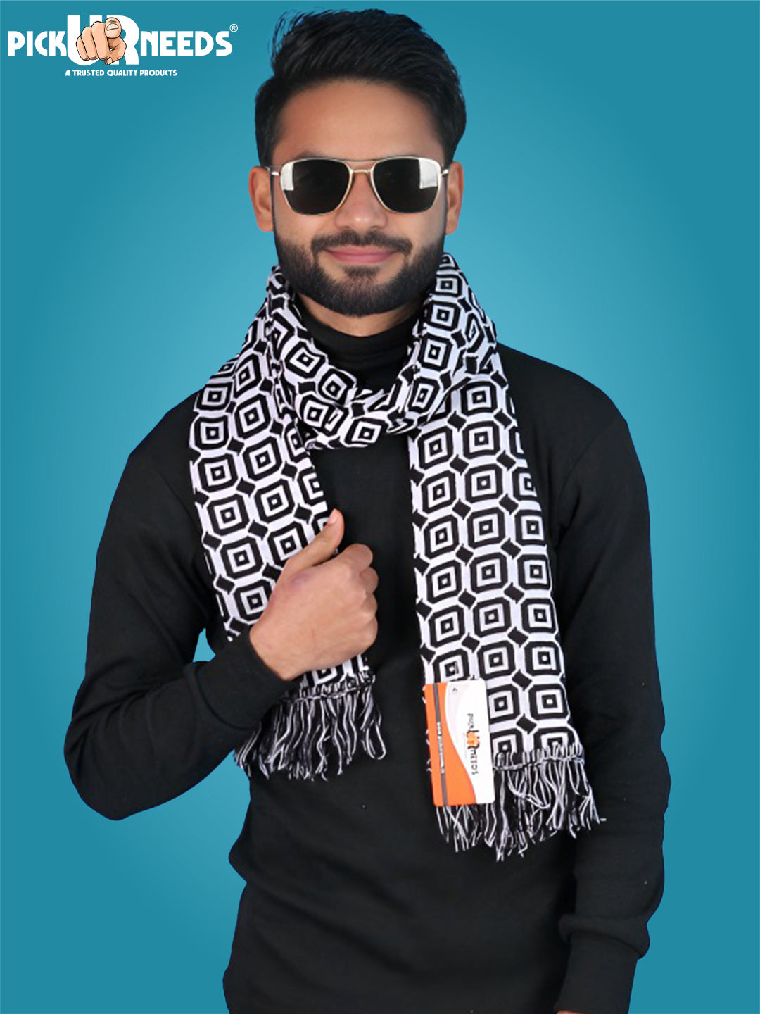 Pick Ur Needs Geometric Print Men Muffler