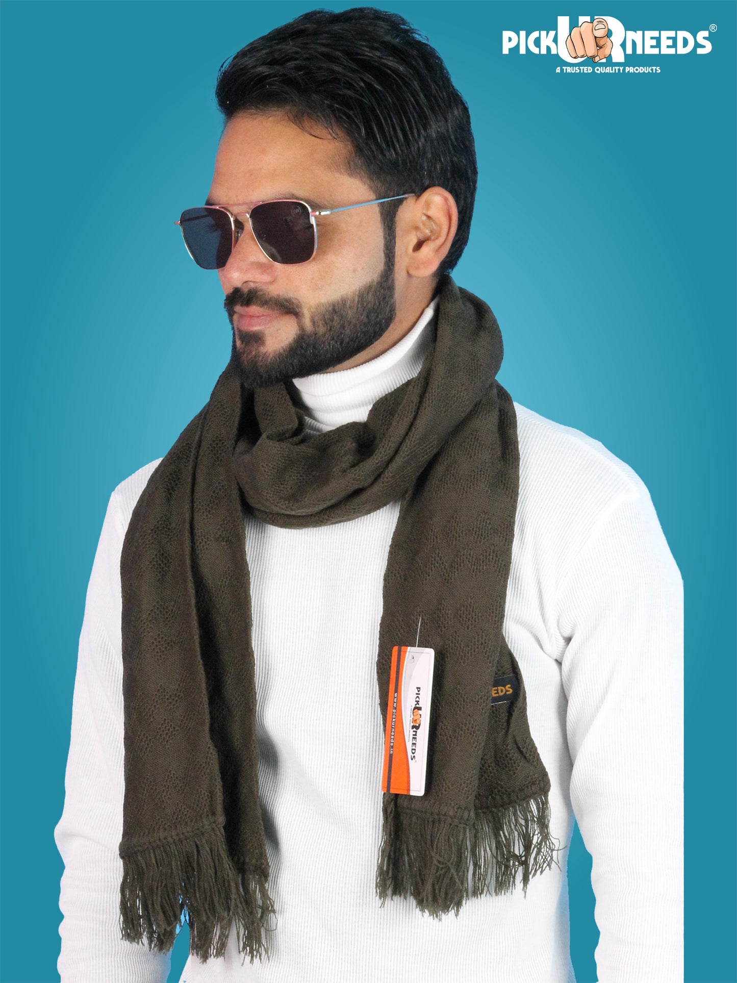 Pick Ur Needs Men’s Signature Winter Muffler Ultra-Soft Textured Scarf for Cold Weather Elegant Daily & Office Wear Muffler for Men