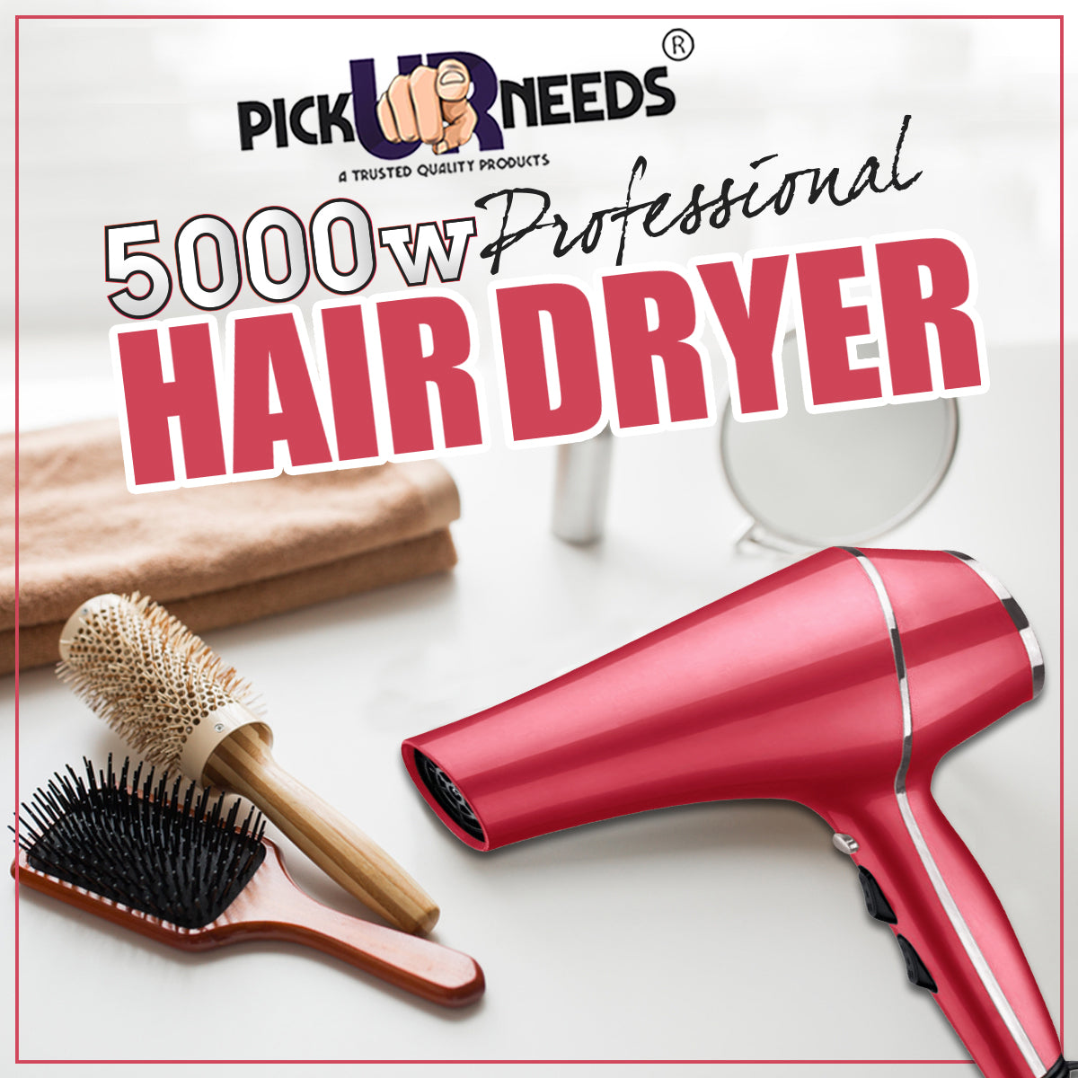 Pick Ur Needs Professional Stylish Hair Dryer With Over Heat Protection Hot And Cold Dryer 5000 Watt Hair Dryer
