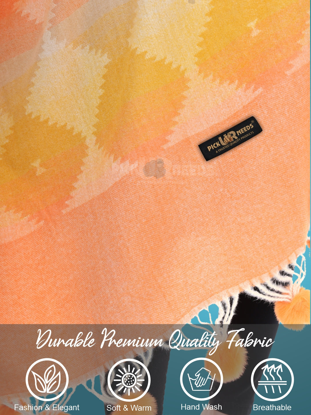 Pick Ur Needs Women’s Soft Woolen Shawl Premium Warm & Breathable Winter Stole  Elegant Striped Design with Tassels