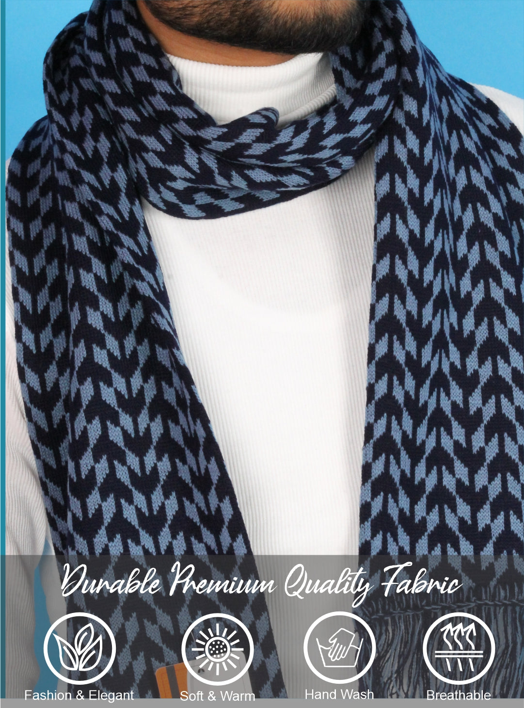 Pick Ur Needs Men’s Knit Winter Muffler Wool-Blend Scarf for Men Stylish Warm Muffler for Office, Casual & Travel Wear