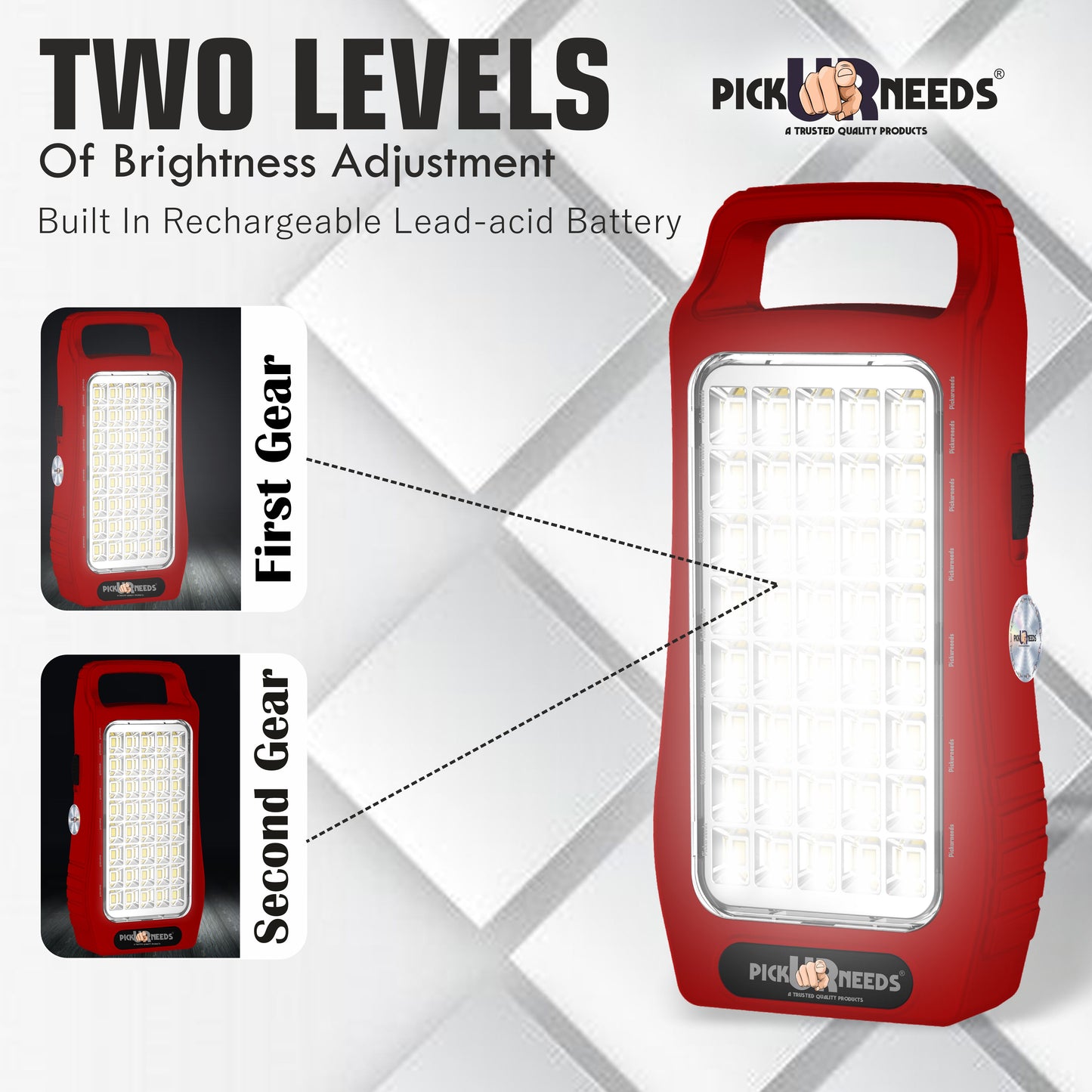 Pick Ur Needs 50W Rechargeable Emergency Light With 40 SMD Big LED 4500mAh Long Battery Backup 8 hrs Lantern Emergency Light