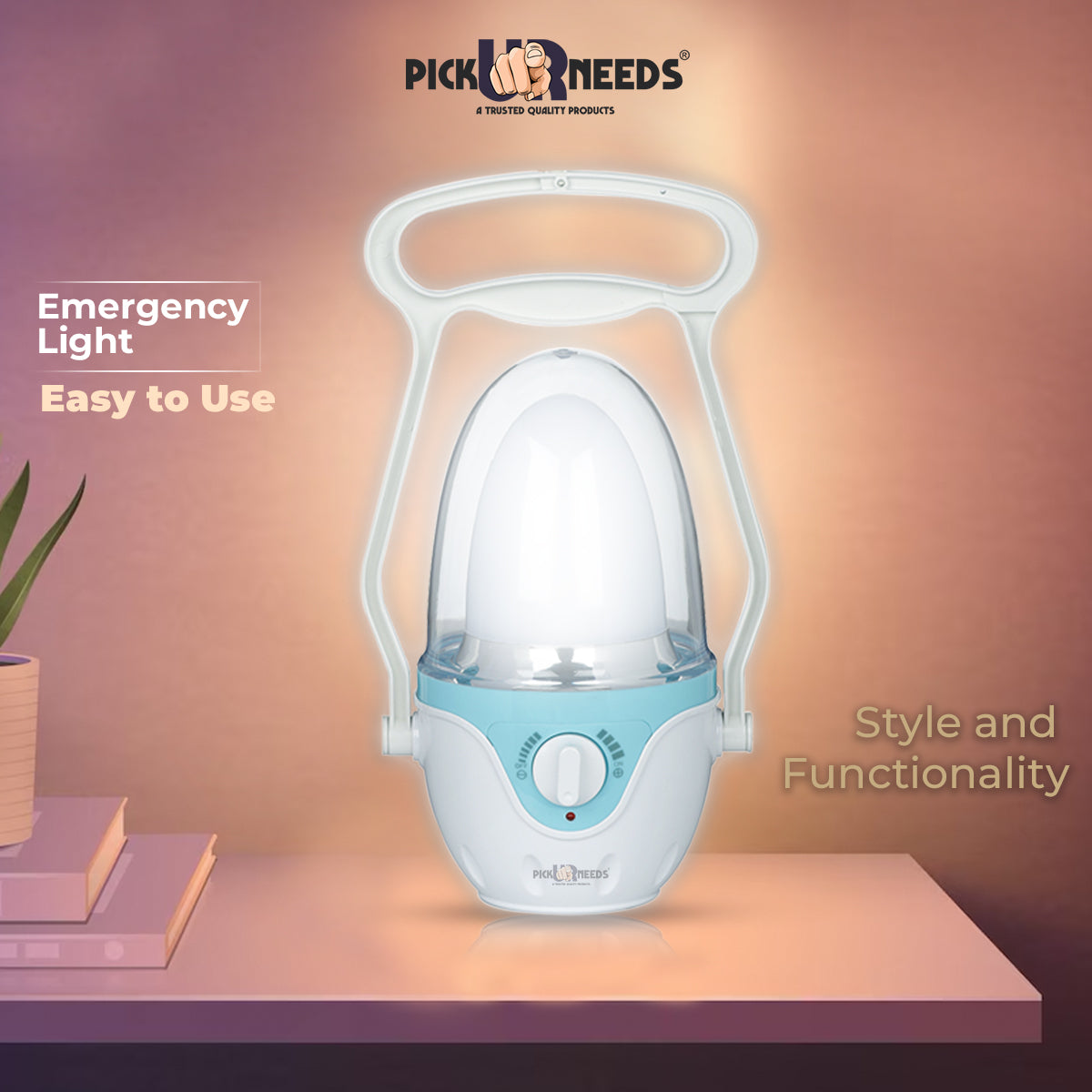 Pick Ur Needs Home Emergency Rechargeable LED Lantern Lamp Light With Solar Panel 12 hrs Lantern Emergency Light (With Solar)