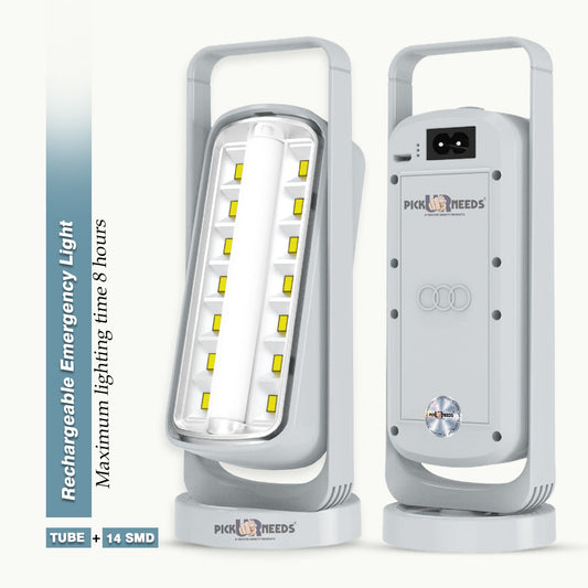 Pick Ur Needs Emergency Rechargeable 14SMD+Tube LED Floor Lantern Lamp Flashlight Torch