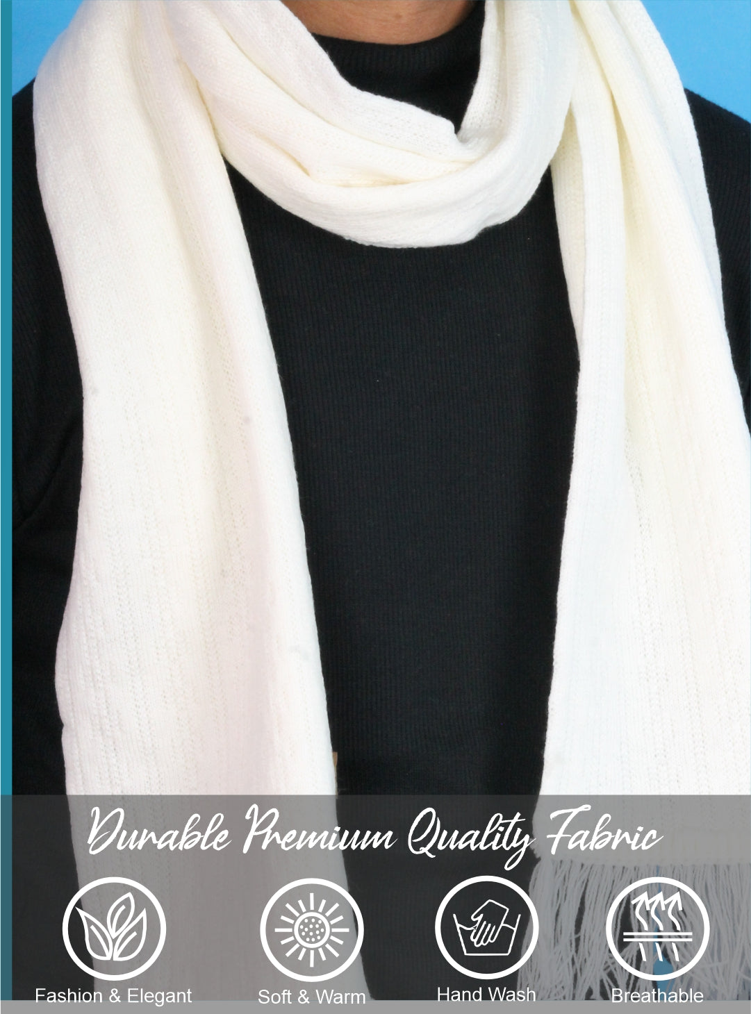 Pick Ur Needs Men’s Winter Woolen Muffler Soft & Warm Knitted Scarf with Fringes Premium Warm Mufflers