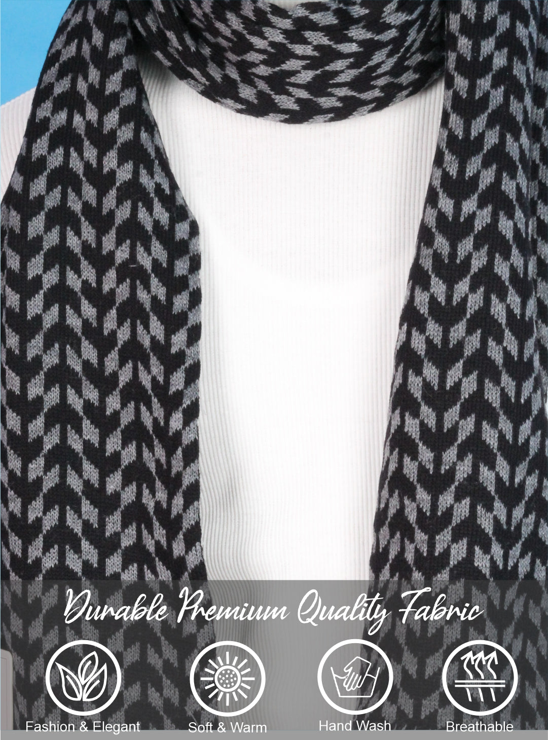 Pick Ur Needs Men’s Knit Winter Muffler Wool-Blend Scarf for Men Stylish Warm Muffler for Office, Casual & Travel Wear