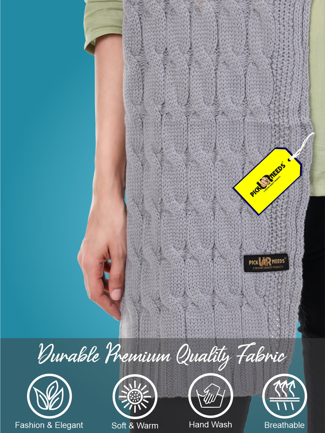 Pick Ur Needs Women’s Woolen Muffler Soft & Warm Knitted Scarf Winter Neck Wrap Premium Acrylic Wool Stylish Hand-Washable