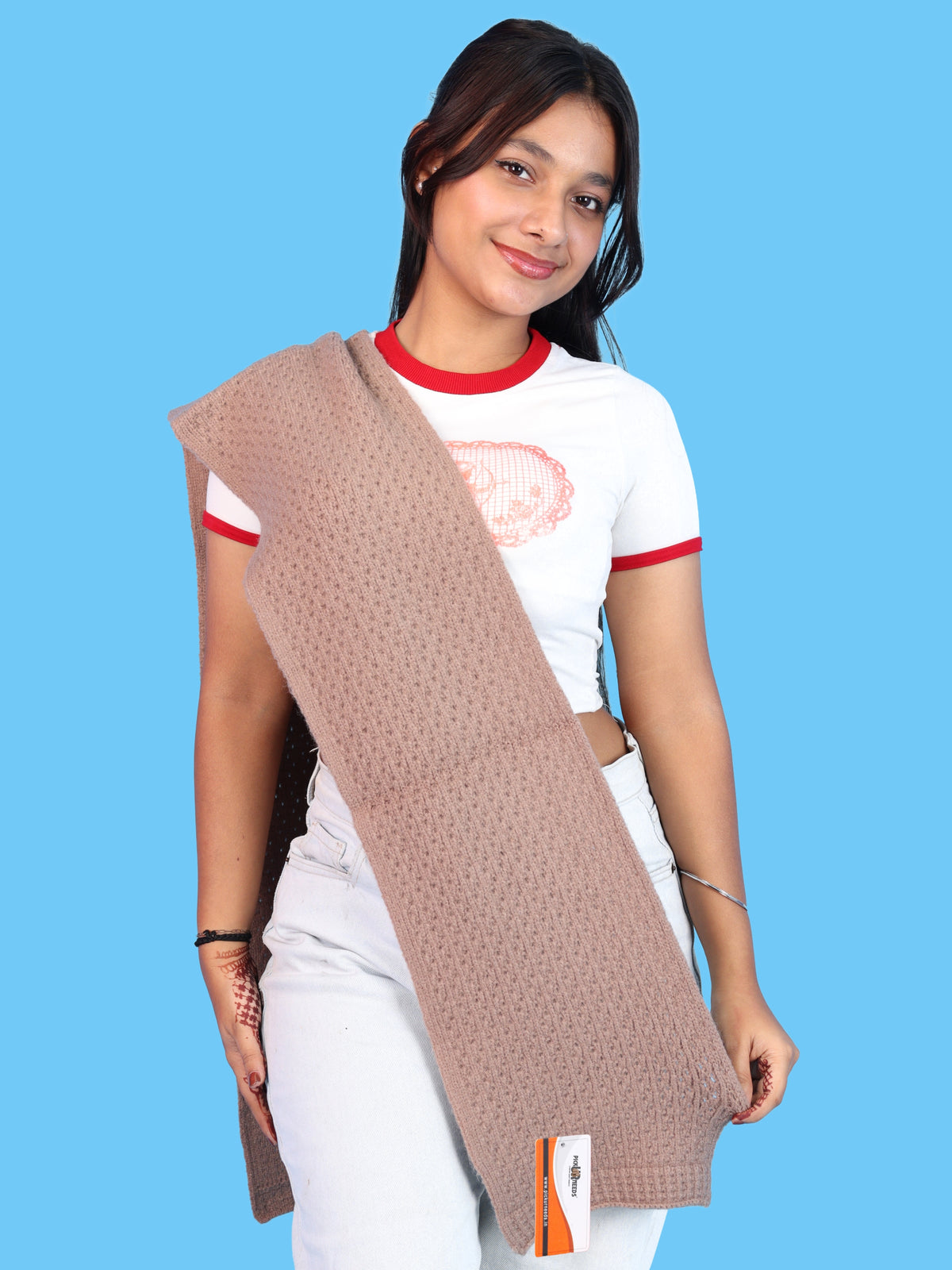 Pick Ur Needs Womens Soft Muffler Scarf, Lightweight Knitted Winter Stole, Warm & Cozy Long Neck Wrap for Women & Girls