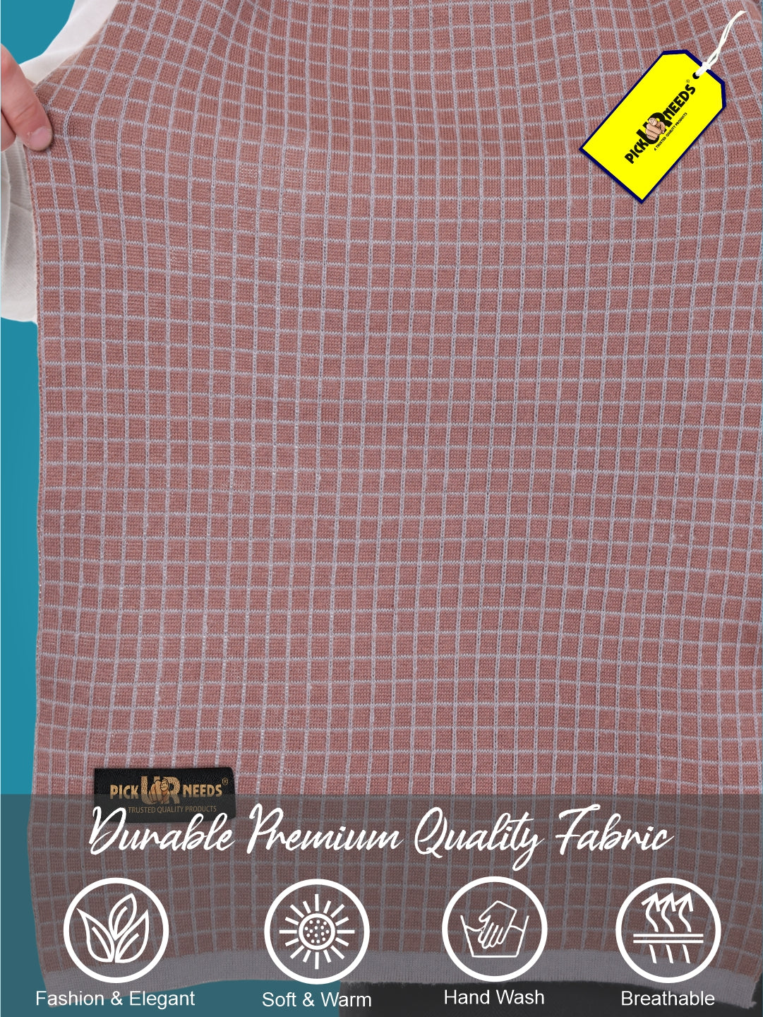 Pick Ur Needs Premium Checkered Winter Scarf, Muffler for Men – Soft, Warm, Breathable & Stylish