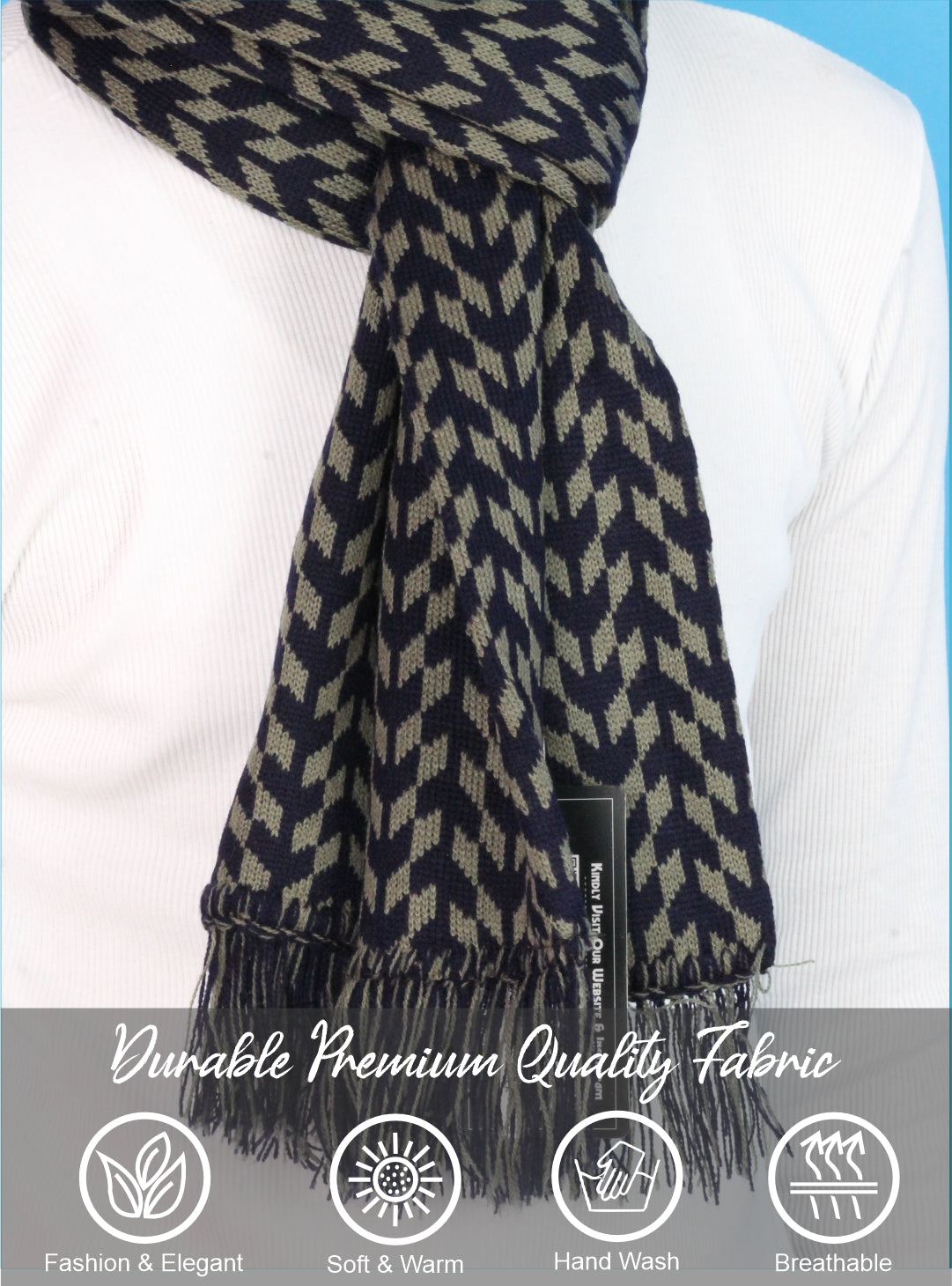 Pick Ur Needs Men’s Knit Winter Muffler Wool-Blend Scarf for Men Stylish Warm Muffler for Office, Casual & Travel Wear