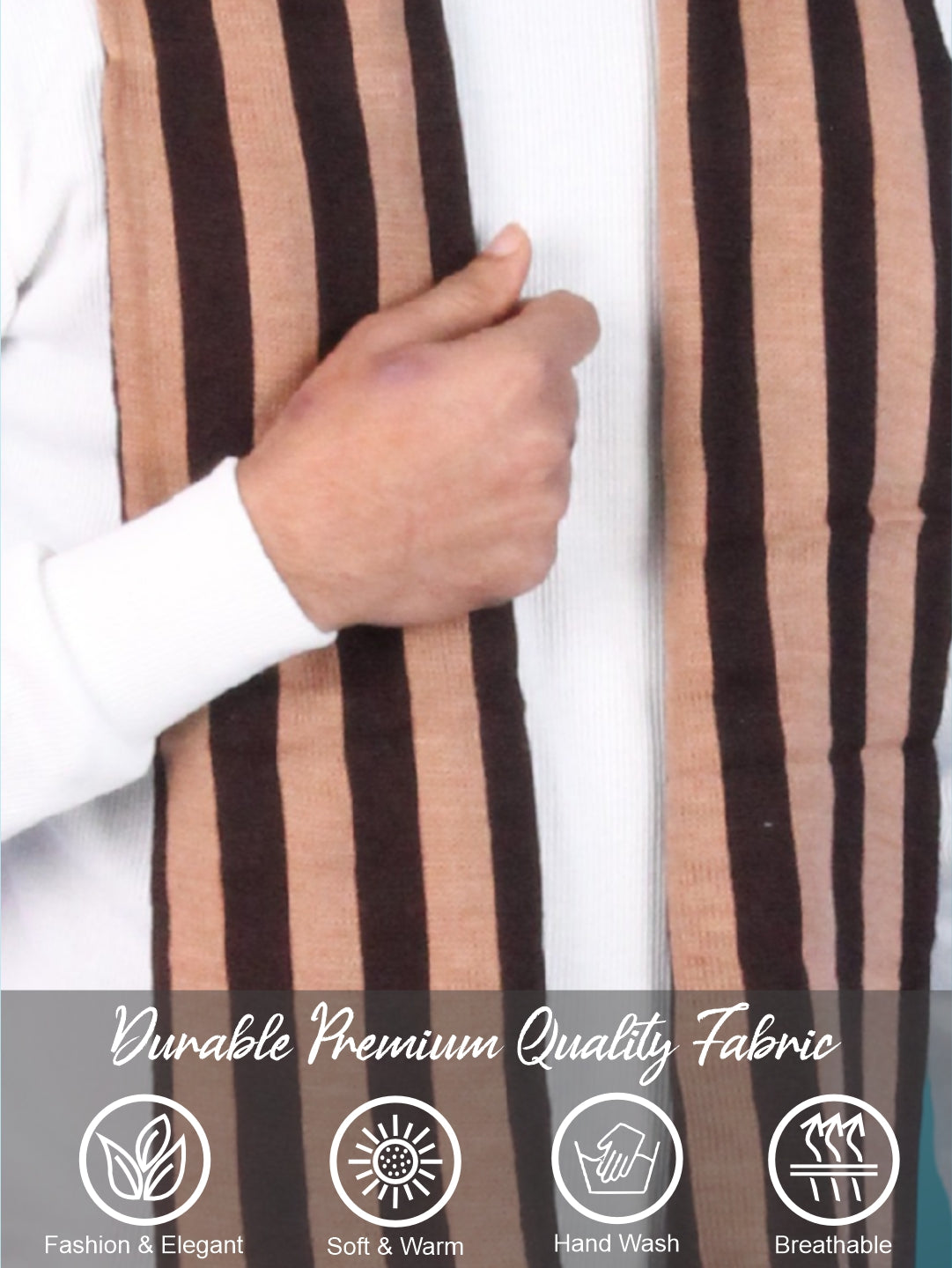 Pick Ur Needs Premium Soft Winter Muffler for Men Stylish Striped Woolen Scarf Warm & Comfortable