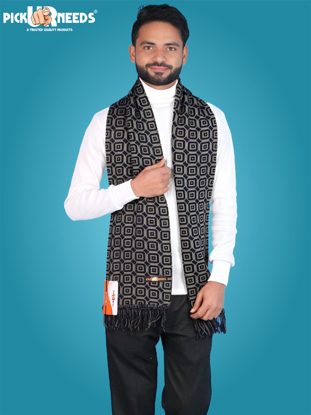 Pick Ur Needs Geometric Print Men Muffler
