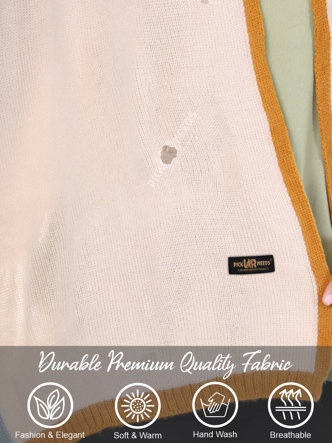 Pick Ur Needs Women's Knit Shawl Wrap with Border Soft, Warm & Lightweight Winter Stole Elegant Tan Bordered Scarf for Girls