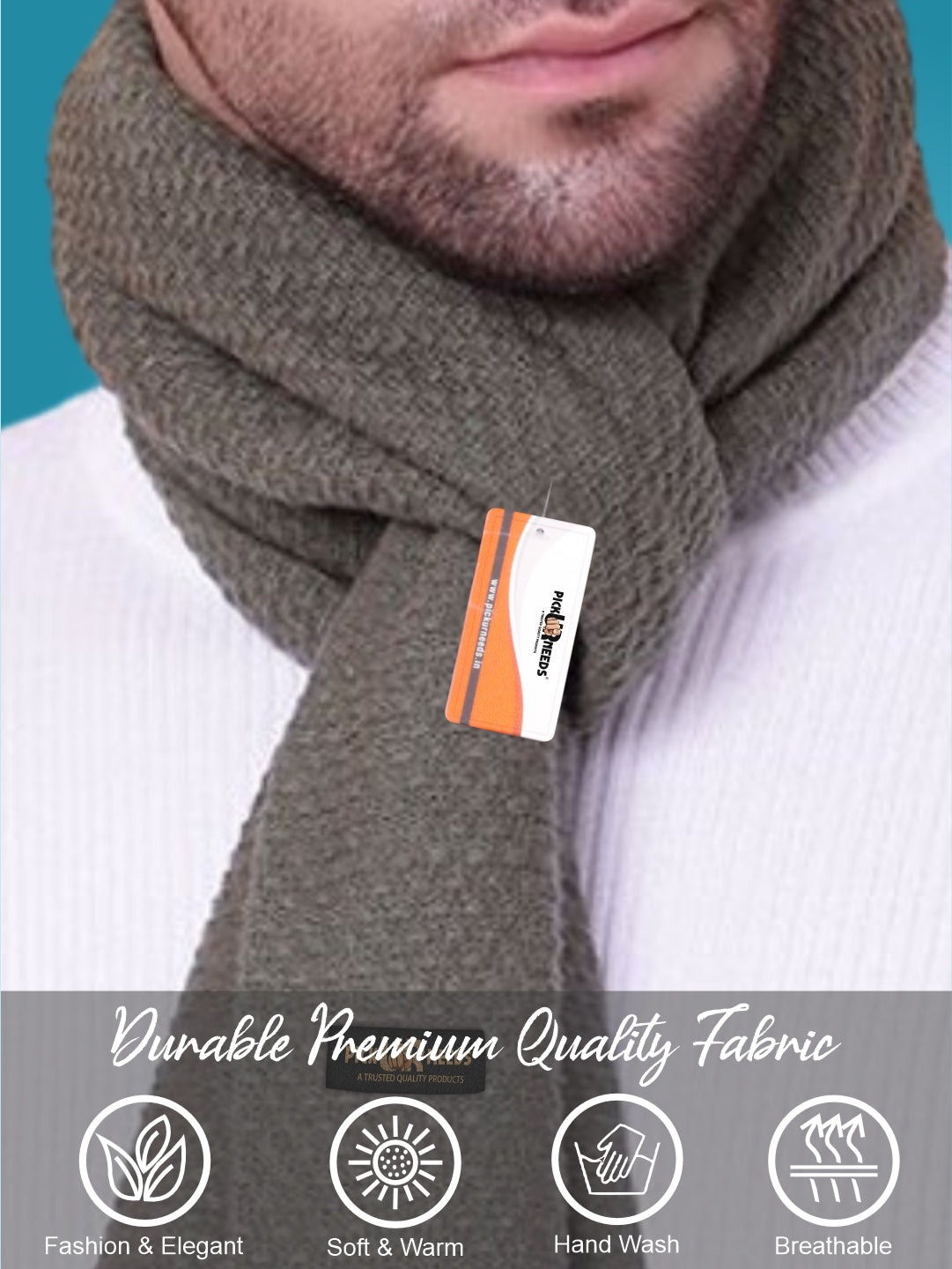 Pick Ur Needs Premium Soft Knitted Winter Muffler for Men Elegant Wool Blend Scarf with Tassel Fringe Stylish Warm Winter Wear for Casual & Formal Outfits