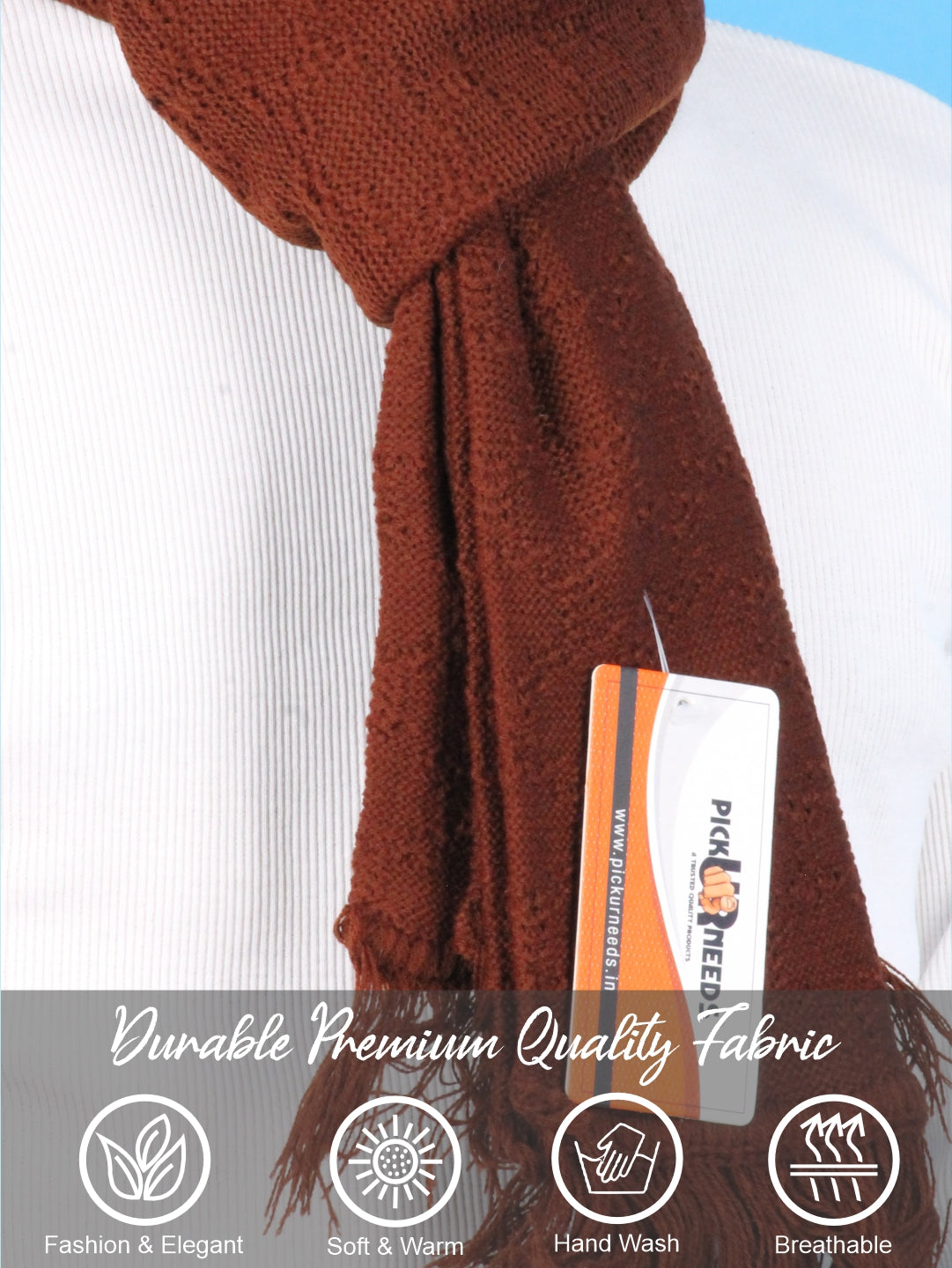 Pick Ur Needs Premium Soft Winter Muffler for Men Lightweight Warm Woolen Scarf Stylish Neck Muffler for Outdoor & Casual Use