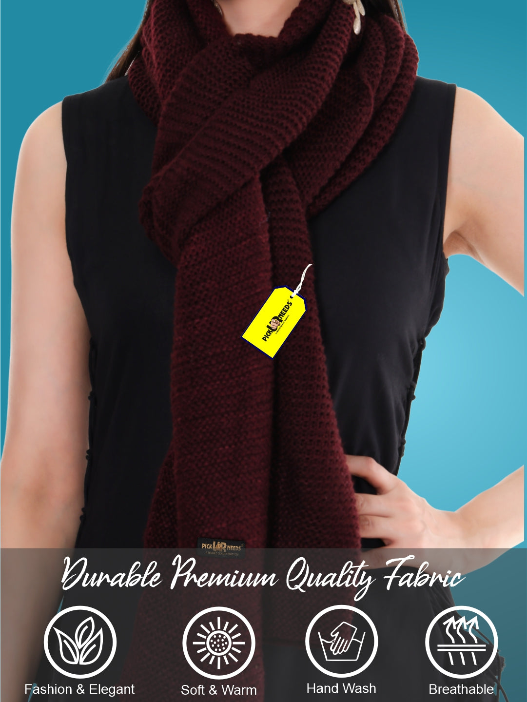 Pick Ur Needs Soft & Elegant Women’s Winter Scarf Wool Blend Knitted Muffler For Cold Weather Wrap