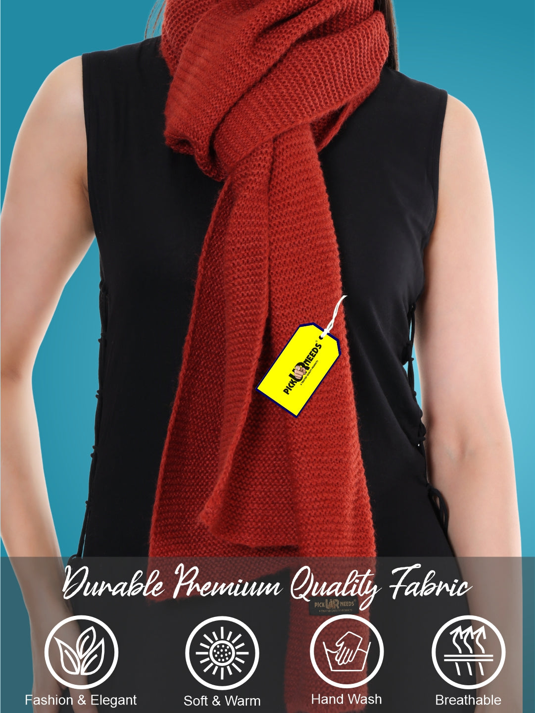 Pick Ur Needs Soft & Elegant Women’s Winter Scarf Wool Blend Knitted Muffler For Cold Weather Wrap