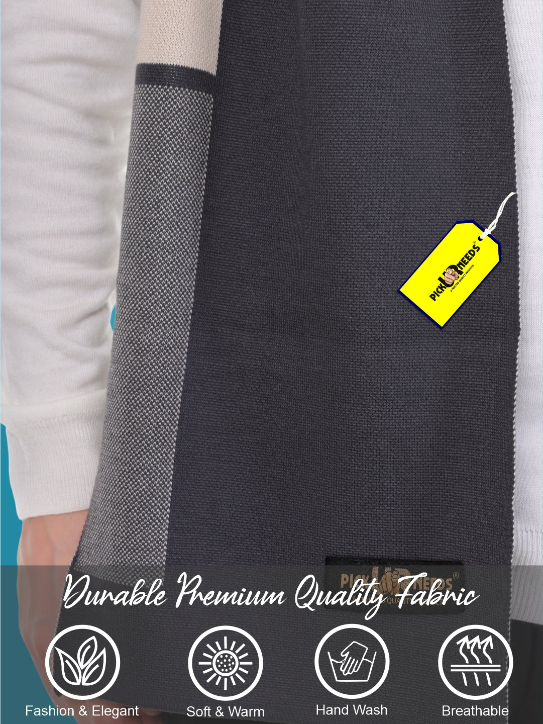 Pick Ur Needs Men’s Premium Winter Wool Muffler – Soft & Warm Knitted Scarf for Casual, Office & Travel Stylish Stripe Design