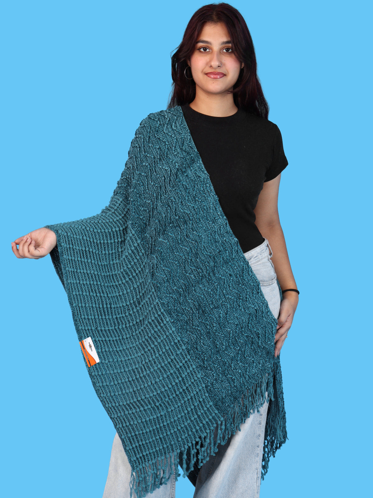 Pick Ur Needs Premium Winter Stole & Muffler for Women Soft Woven Textured Wrap with Elegant Fringes Warm Shawl