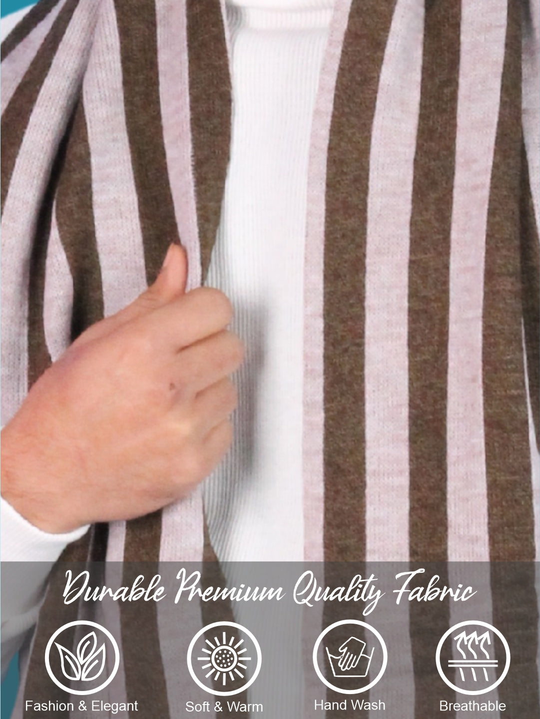 Pick Ur Needs Premium Soft Winter Muffler for Men Stylish Striped Woolen Scarf Warm & Comfortable