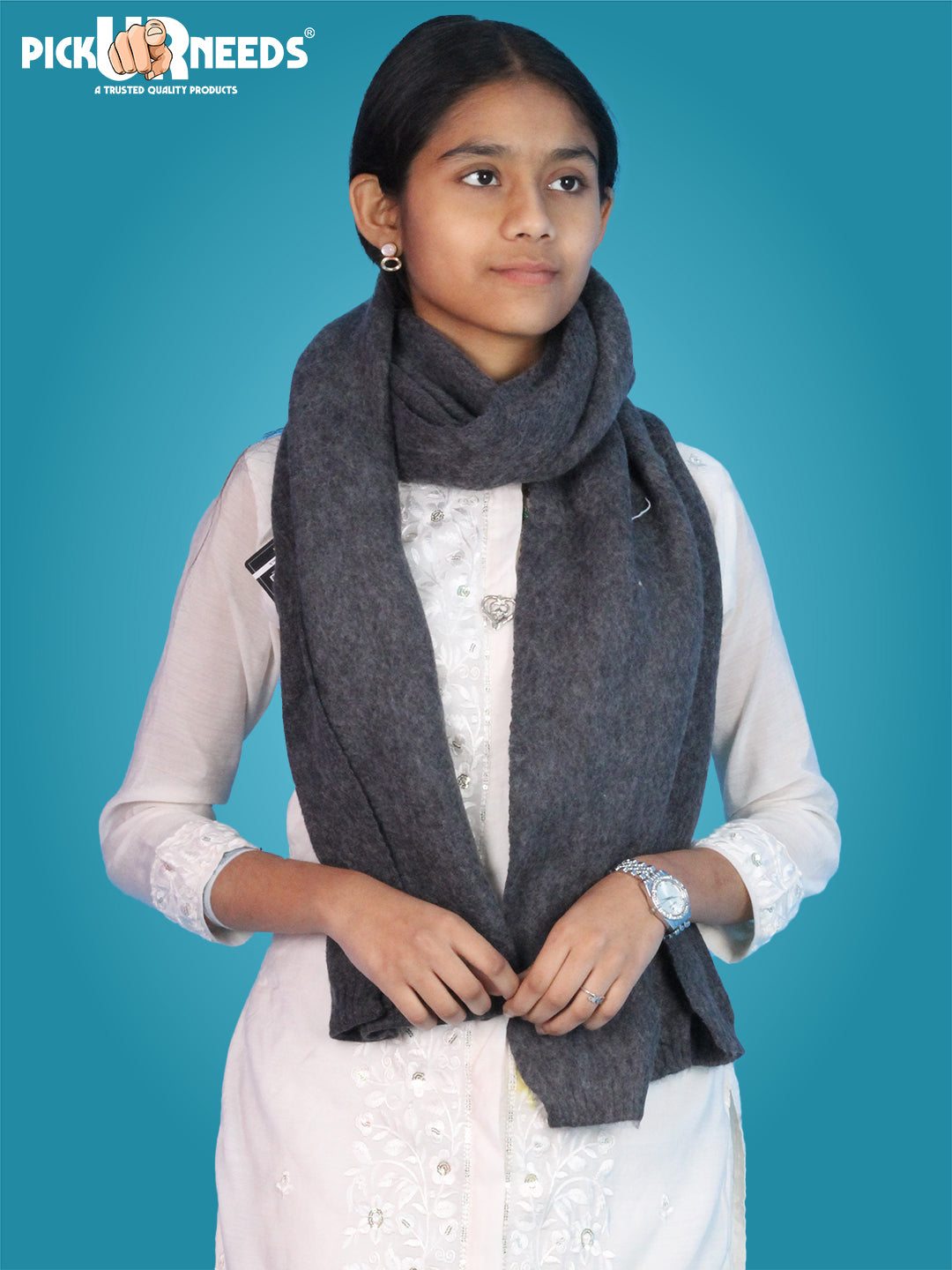 Pick Ur Needs Women's Knit Shawl Wrap with Border Soft, Warm & Lightweight Winter Stole Elegant Tan Bordered Scarf for Girls
