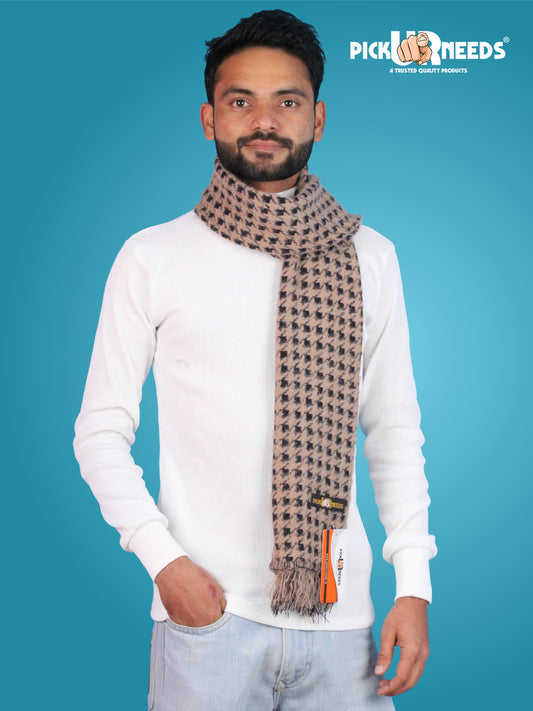 Pick Ur Needs Soft Warm Woolen Premium Winter Muffler for Men Scarf with Stylish Check Pattern Long & Comfortable Cold Weather Neck Wrap