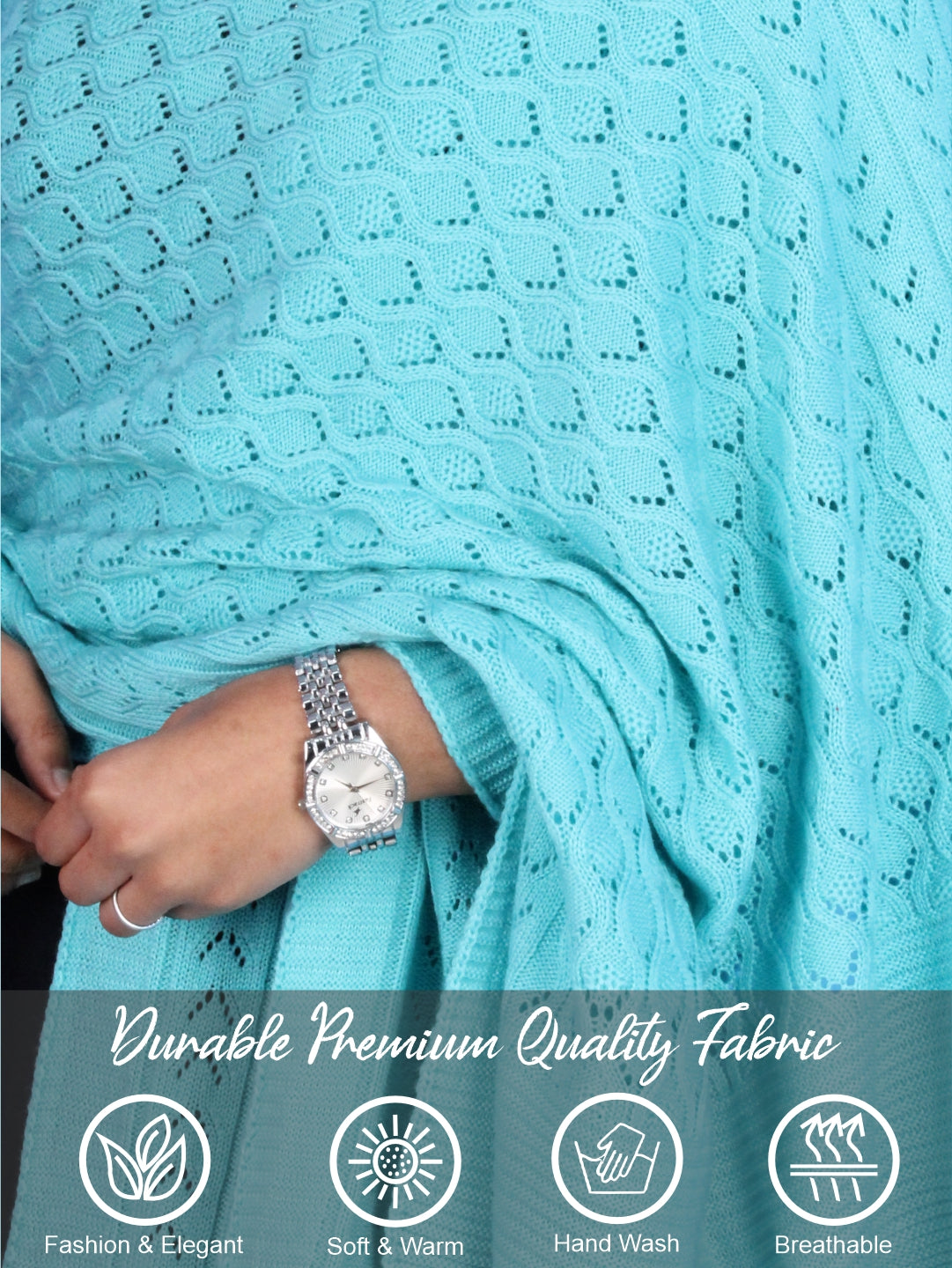 Pick Ur Needs Women’s Premium Knitted Winter Soft Shawl Woolen Warm Stole with Elegant Lace Pattern & Tassels For Girls