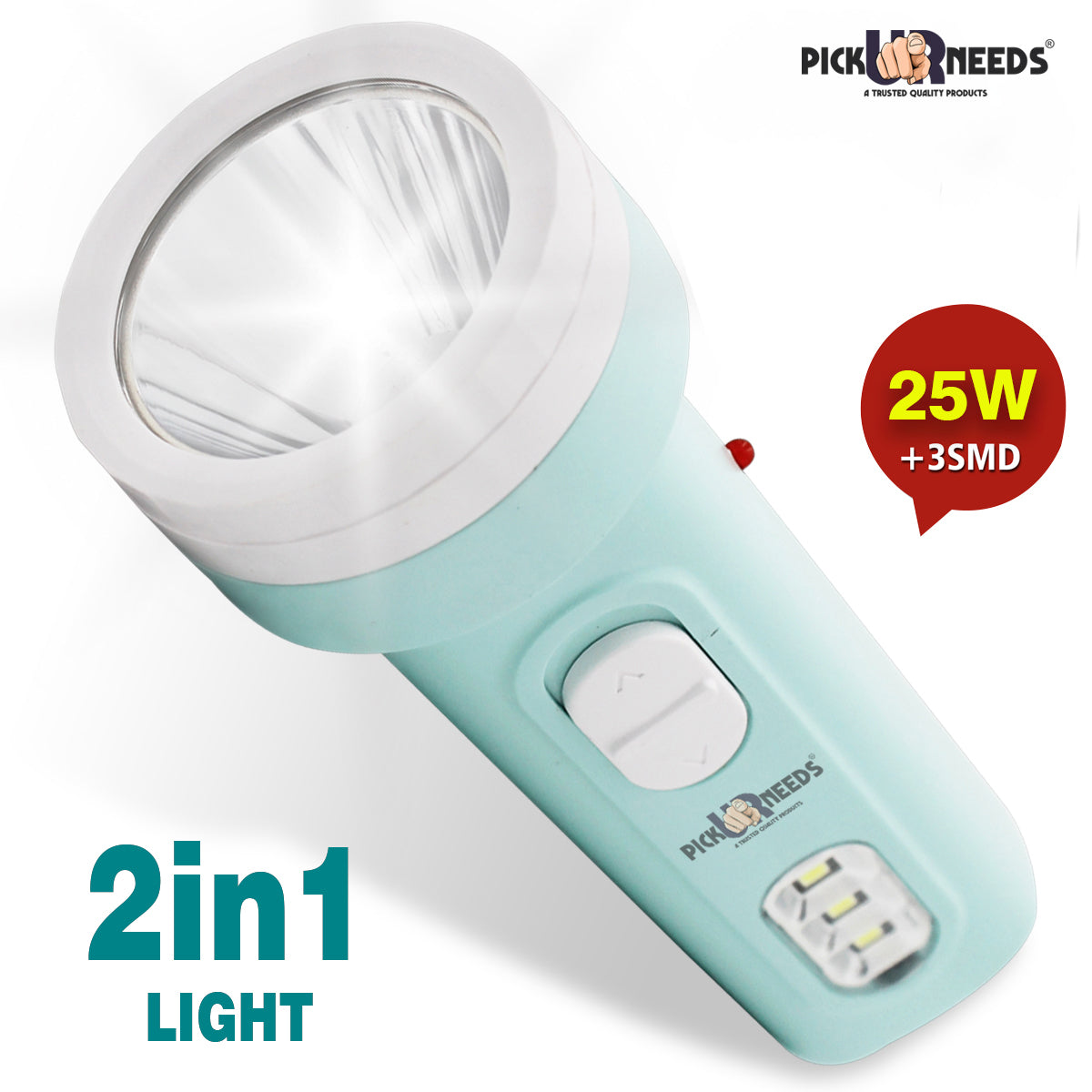 Pick Ur Needs Home Emergency 10 Watt + 3 SMD Side Ultra LED Rechargeable Torch (Color May Vary) (10 Watt+3 SMD)