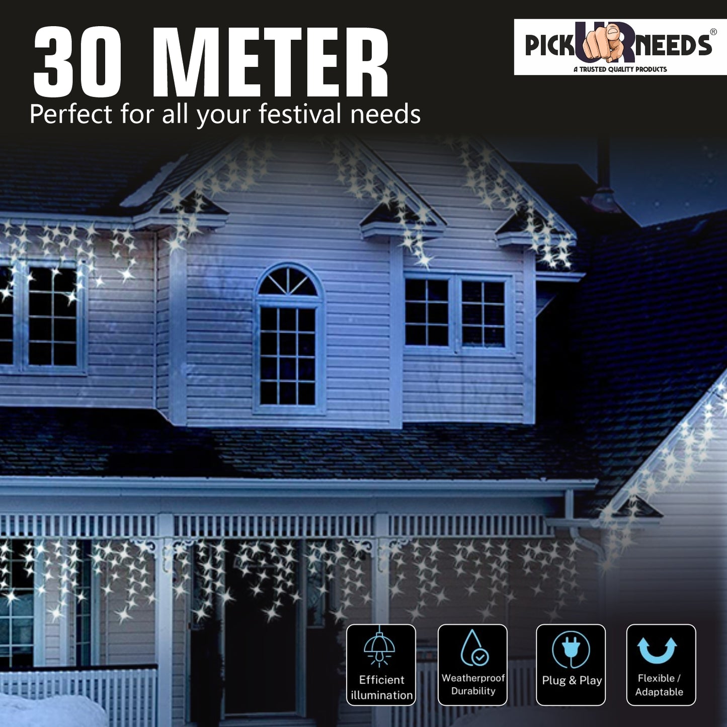 Pick Ur Needs 74 LEDs 30 m Red Flickering String Rice Lights
