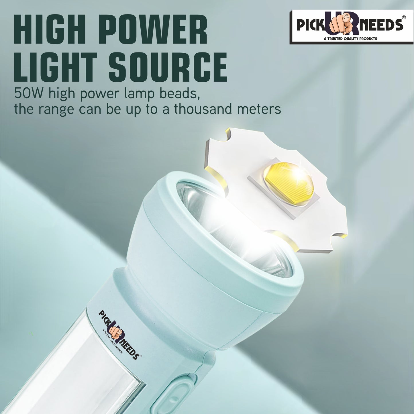 ick Ur Needs Rechargeable Emergency Long Range Torch LED Light 50W+Bright SMD Tube Perfect Flashlight for Home