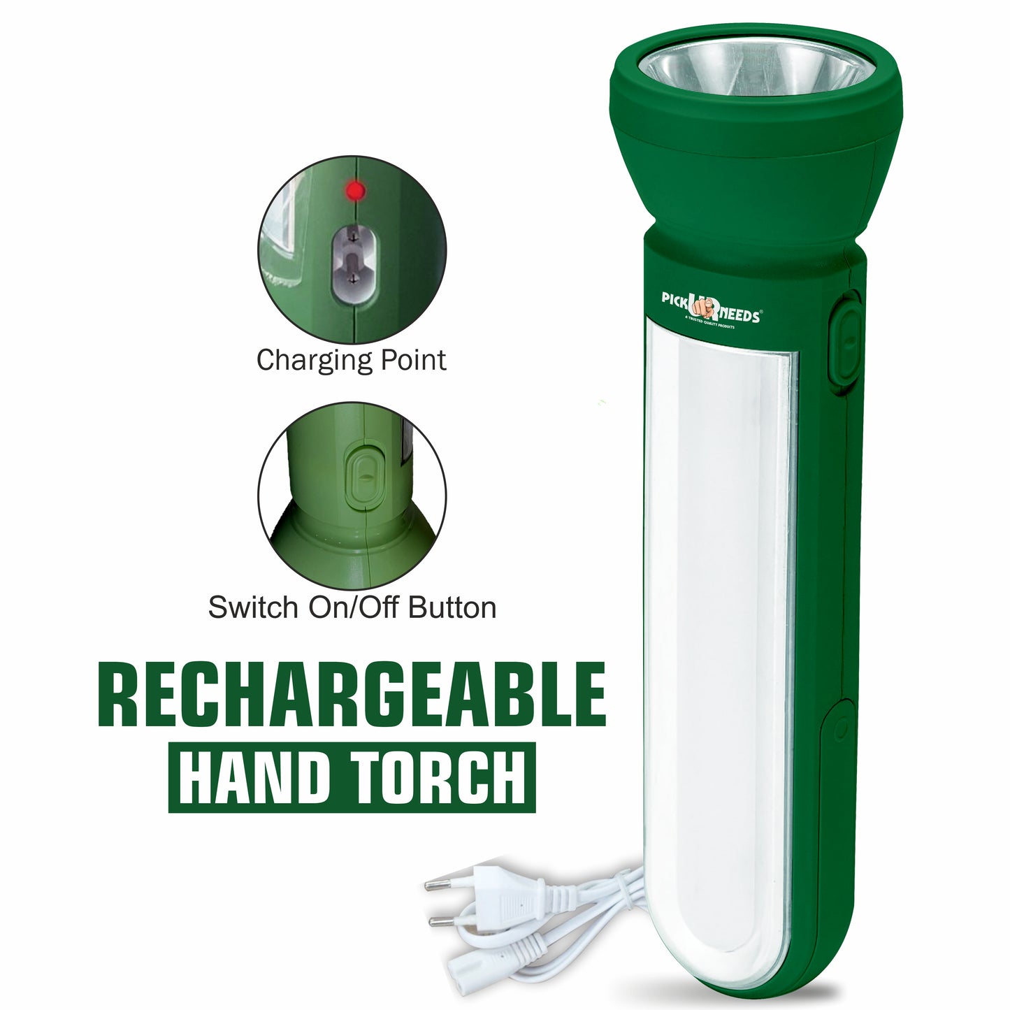 ick Ur Needs Rechargeable Emergency Long Range Torch LED Light 50W+Bright SMD Tube Perfect Flashlight for Home