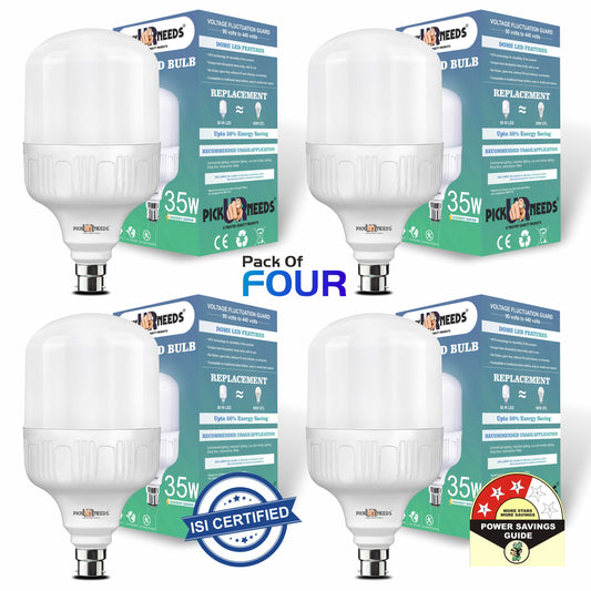 Pick Ur Needs 35 Watt High Brightness Bulb With 50 SMD LED B22 D AC Bulb 0 hrs Bulbs Emergency Light  (White) pack of 4
