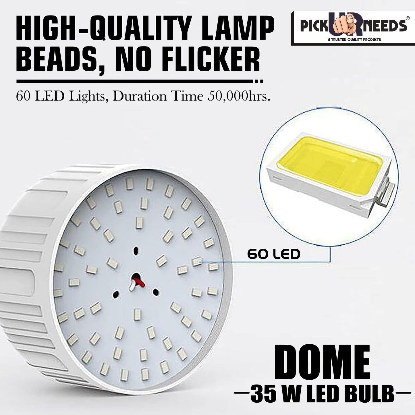 Pick Ur Needs 35 Watt High Brightness Bulb With 50 SMD LED B22 D AC Bulb 0 hrs Bulb Emergency Light  (White) pack of 2