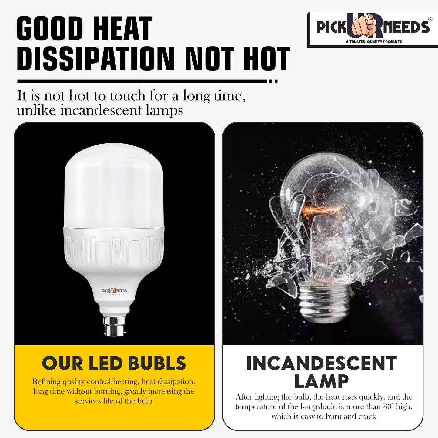 Pick Ur Needs 35 Watt High Brightness Bulb With 50 SMD LED B22 D AC Bulb 0 hrs Bulbs Emergency Light  (White) pack of 4