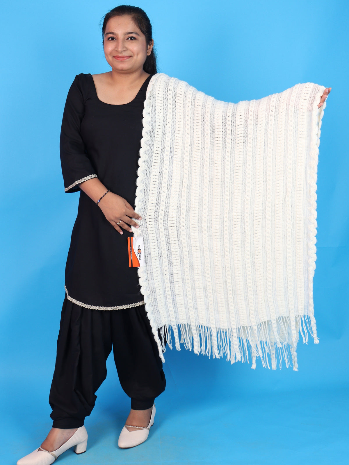 Pick Ur Needs Womens & Girls Winter Soft Warm Knitted Elegant Wool Muffler Stole For Casual and Office