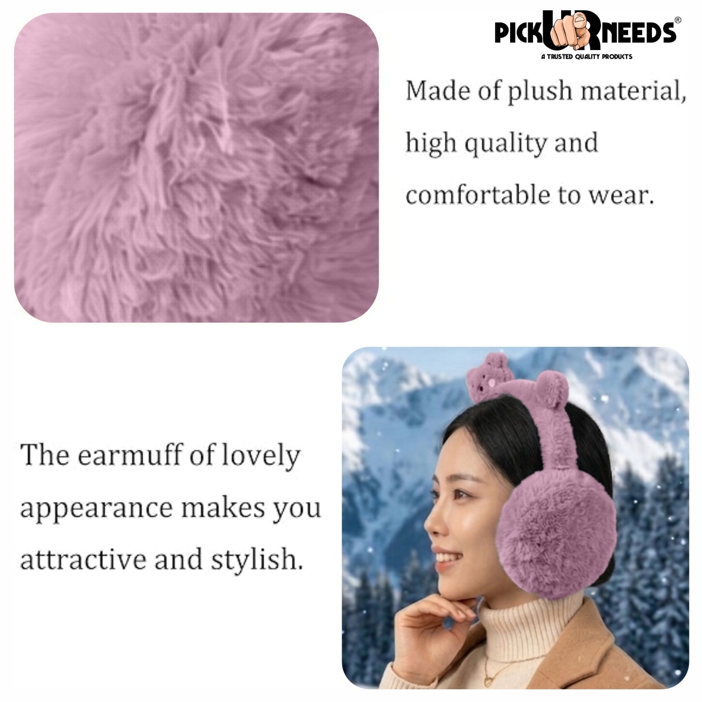 Pick Ur Needs Stylish Rabit Design Foldable / Adjustable Ear Muff High Quality Furr Ear Warmer Ear Muff