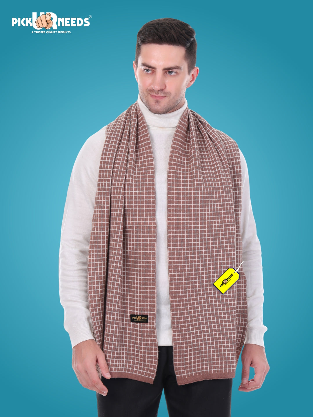 Pick Ur Needs Premium Checkered Winter Scarf, Muffler for Men – Soft, Warm, Breathable & Stylish