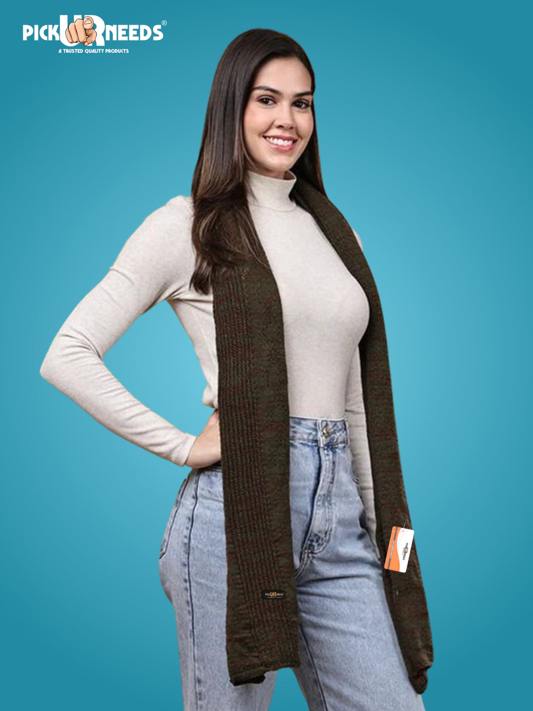 Pick Ur Needs Women’s Knitted Winter Scarf – Soft, Warm & Stylish Casual Long Muffler Stole for Girls