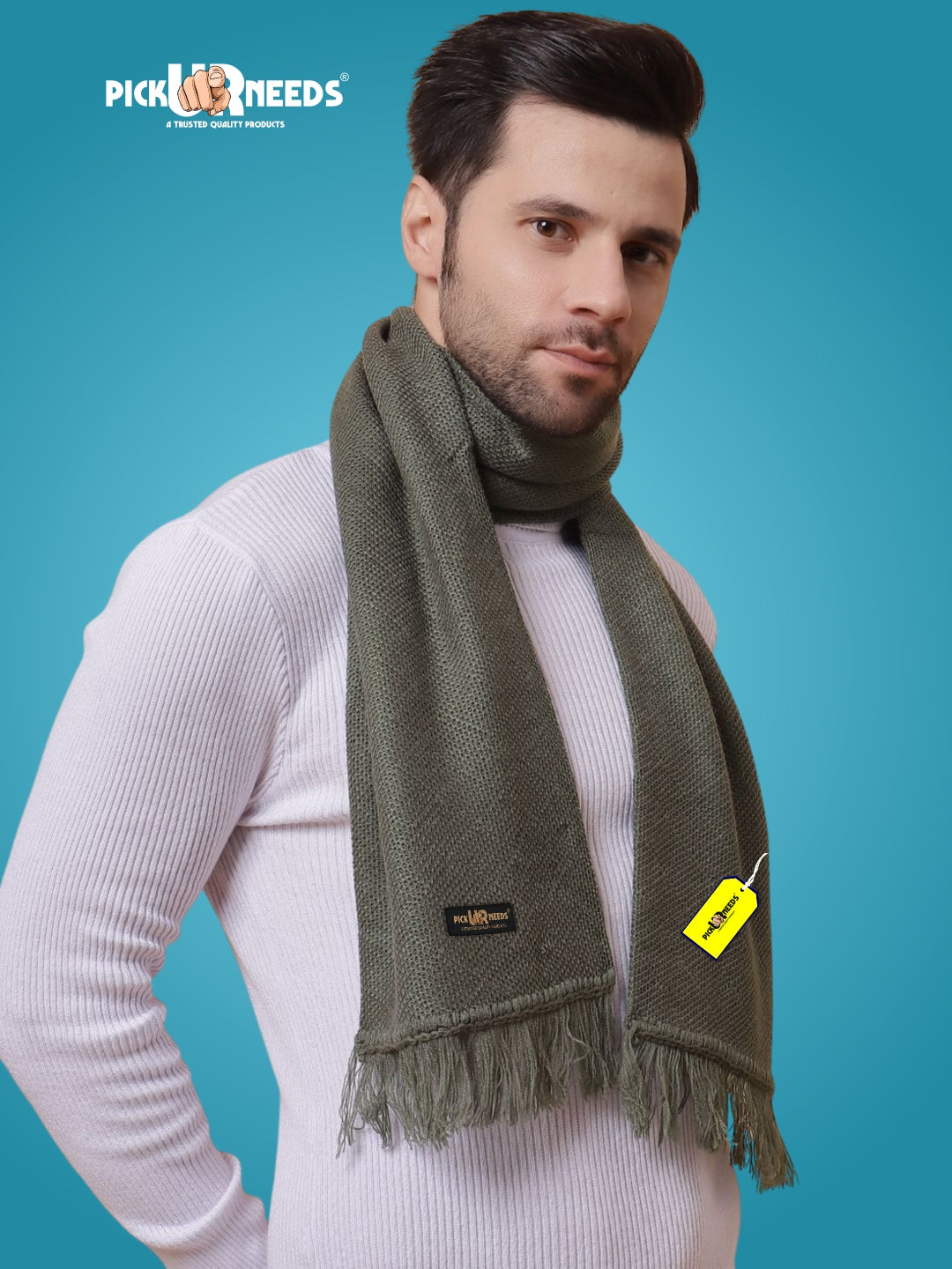 Pick Ur Needs Premium Soft, Warm & Breathable Wool Blend Winter Scarf for Men Fashionable Elegant Muffler
