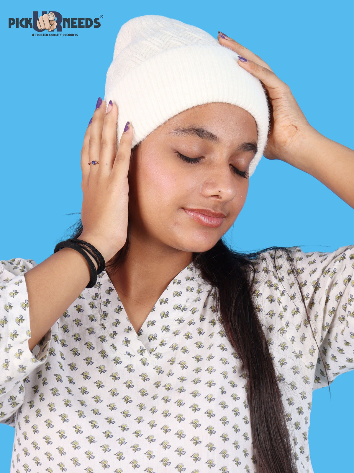Pick Ur Needs Women & Girls Winter Beanie Cap Cozy & Soft Knitted Warm Hat with Stretchable Fit