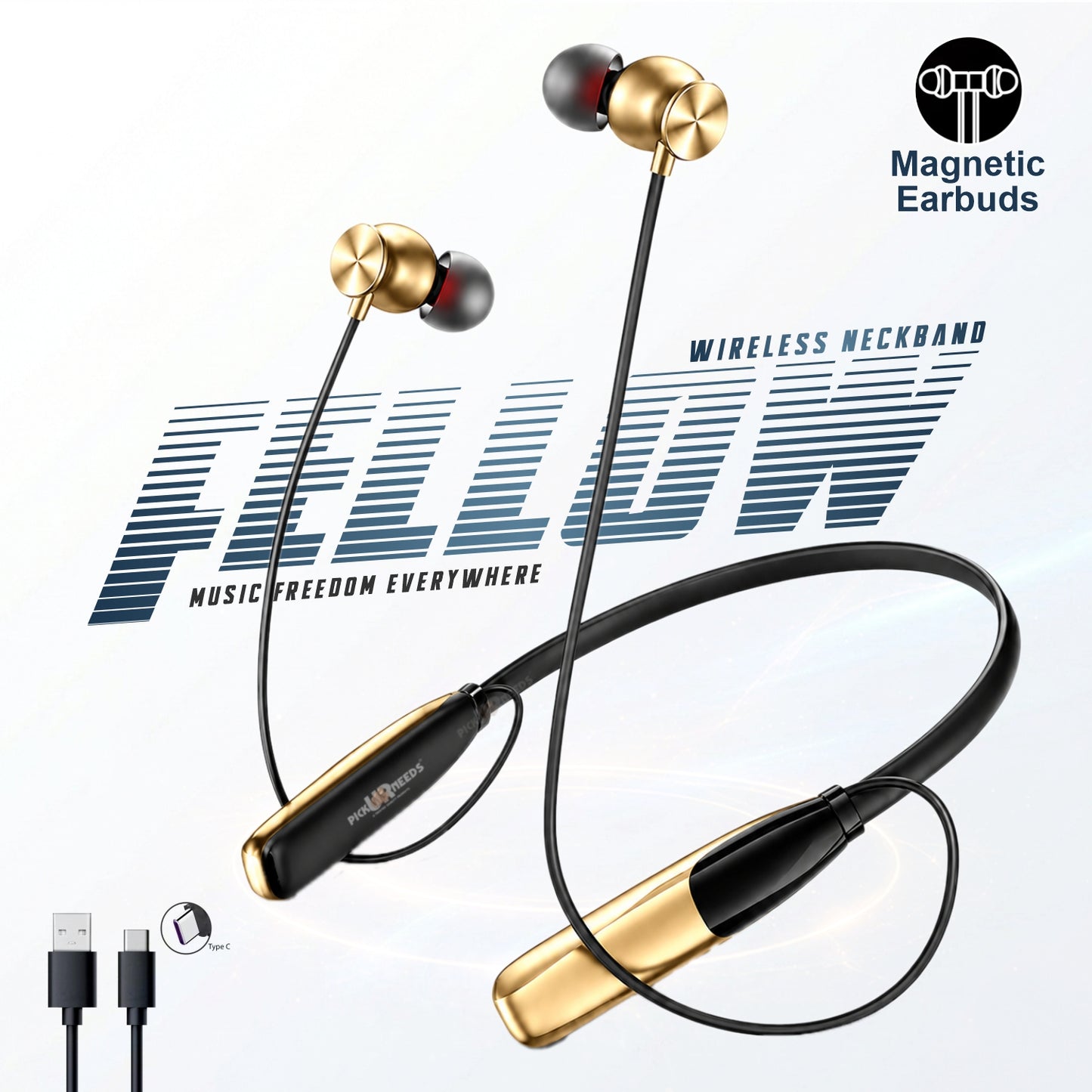 Bluetooth Wireless Neckband Earphones with Deep Bass Lightweight 40hrs Playtime
