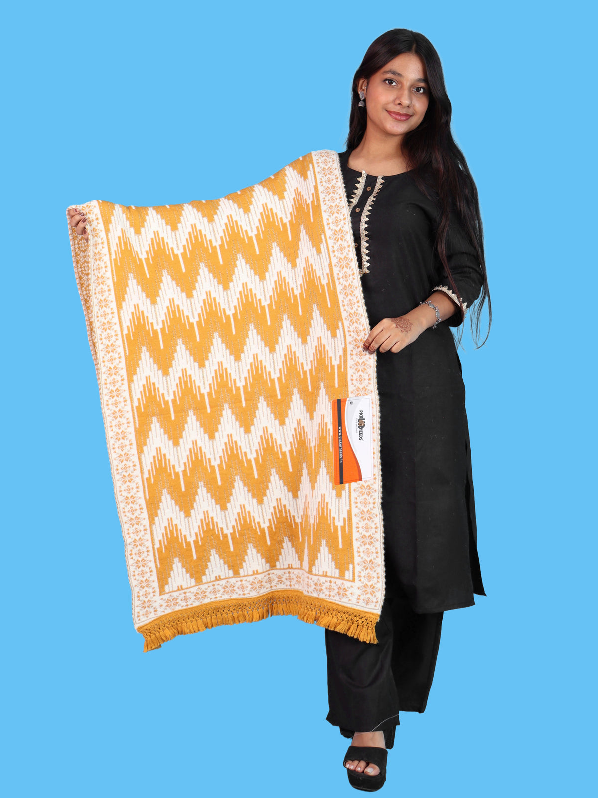 Pick Ur Needs Premium Wool Shawl For Womens & Girls Winter Muffler Soft Knitted Designer Wrap Warm Stole
