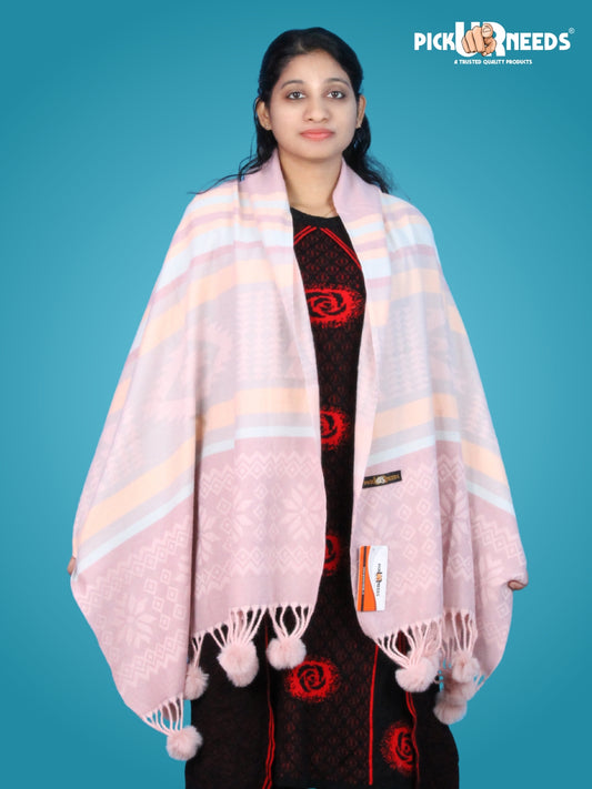 Pick Ur Needs Women's Soft Winter Shaw Warm Wool Blend Wrap  Stylish Tassel Stole