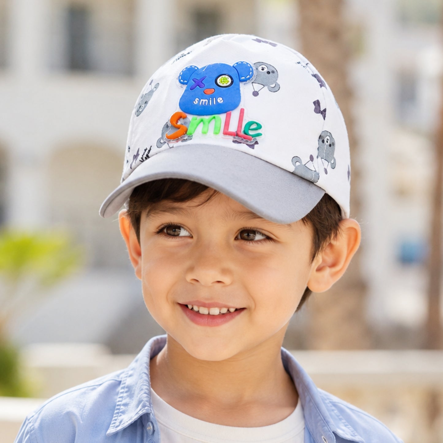 Pick Ur Needs Cute Smile Bear Kids Baseball Cartoon Printed Adjustable Cap for Boys & Girls Lightweight Hat