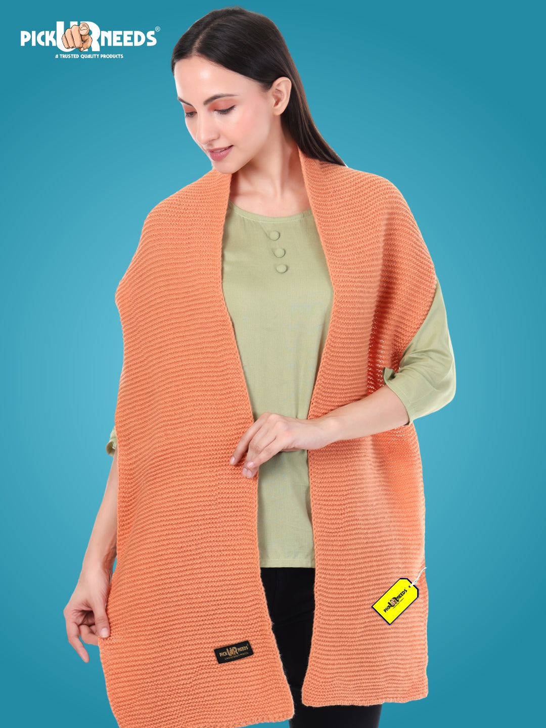Pick Ur Needs Premium Knitted Winter Shawl/Stole for Women | Soft & Warm Woolen Wrap | Multipurpose Muffler,Shrug & Scarf