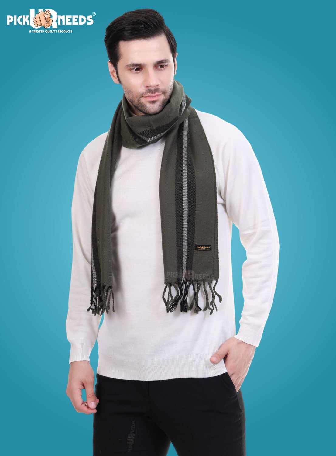 Pick Ur Needs Stylish Men’s Muffler – Warm, Soft & Trendy Winter Accessory